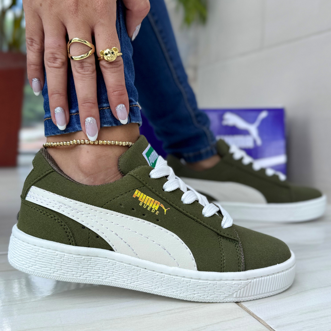 Puma classic olive green best sale