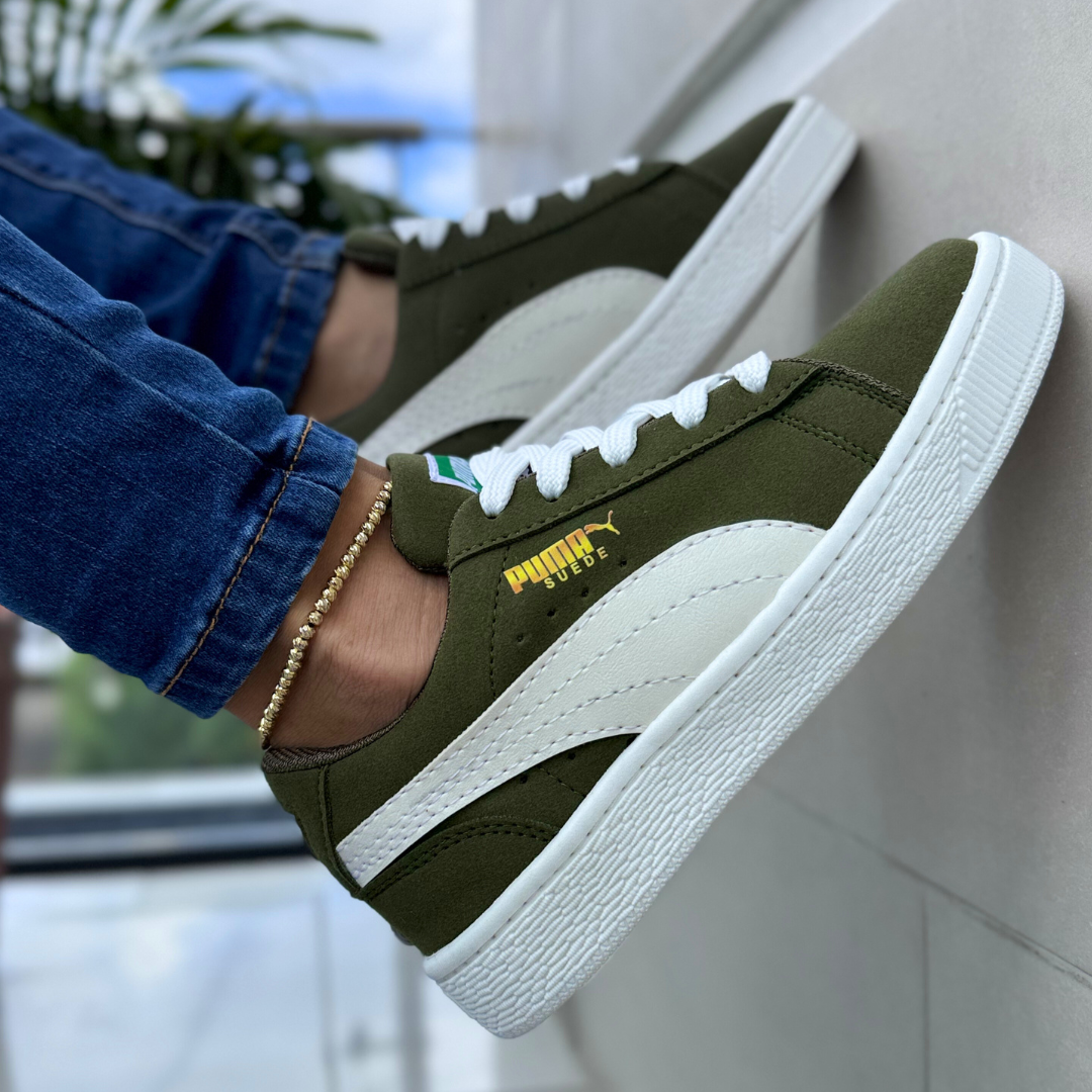 Puma suede demonstrative verde militar
